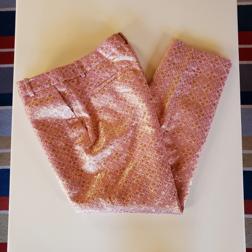 J.Crew Collection Metallic Peach & Gold Pants Sz 6